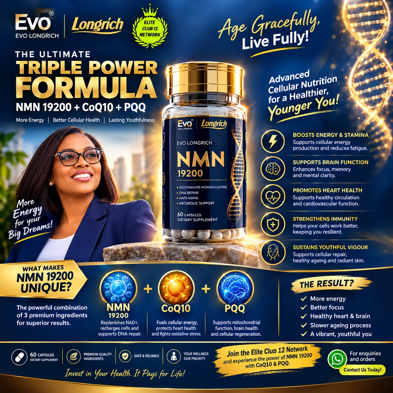 π₯ THE TRIPLE-POWER FORMULA: NMN 19200 + CoQ10 + PQQ! π₯
β¨ What if your daily wellness routine cou...