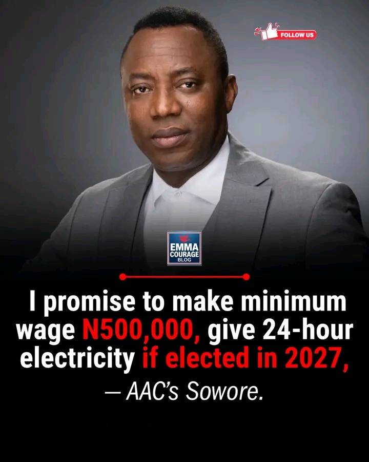 CAMPAIGN PROMISES: African Action Congress presidential candidate Omoyele Sowore has unveiled an amb...