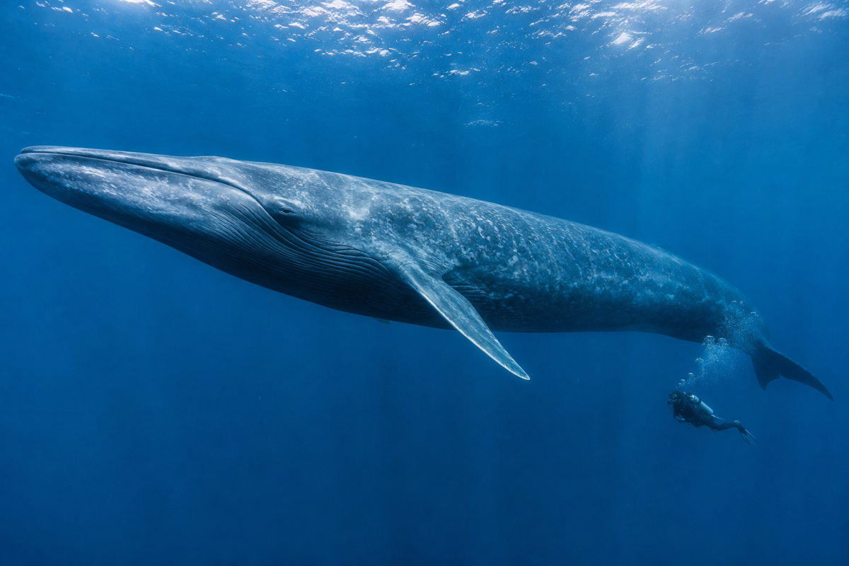 Meet the Blue Whale, the largest animal on Earth. Despite its enormous size, it feeds mainly on tiny...