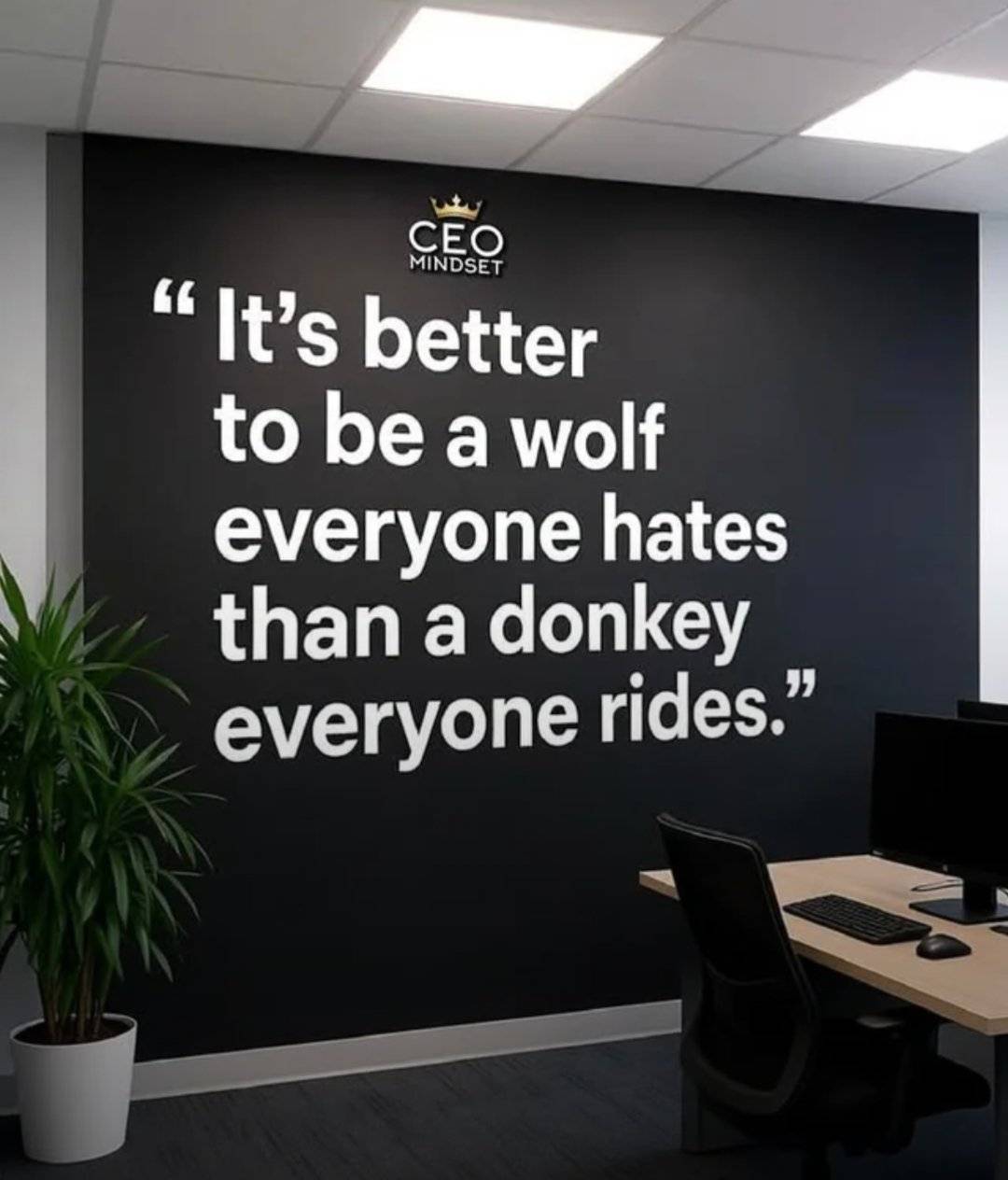 The day you stop trying to please everyone is the day you start living for yourself.
Be a wolf Not a...