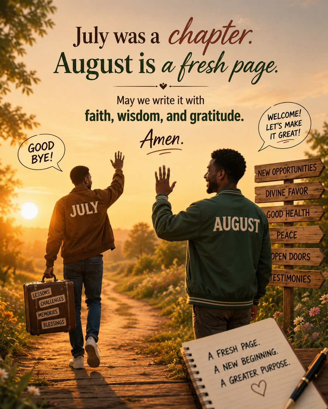 Welcoming August in a bit,
A new page in the year. May it come with blessings that will crown ๐ ou...