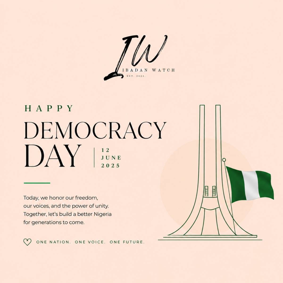 Happy Democracy Day, Nigeria!
Democracy is more than a system of government; it is the collective v...