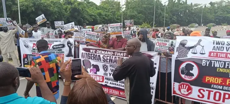 Protesters Storm National Assembly Over Ex-FUOYE VC’s Ambassadorial Nomination
Scores of protesters...