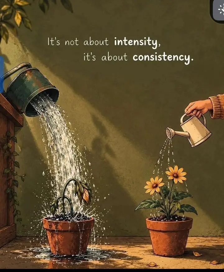 It's not about intensity, it's about consistency.
Small steps, every day.