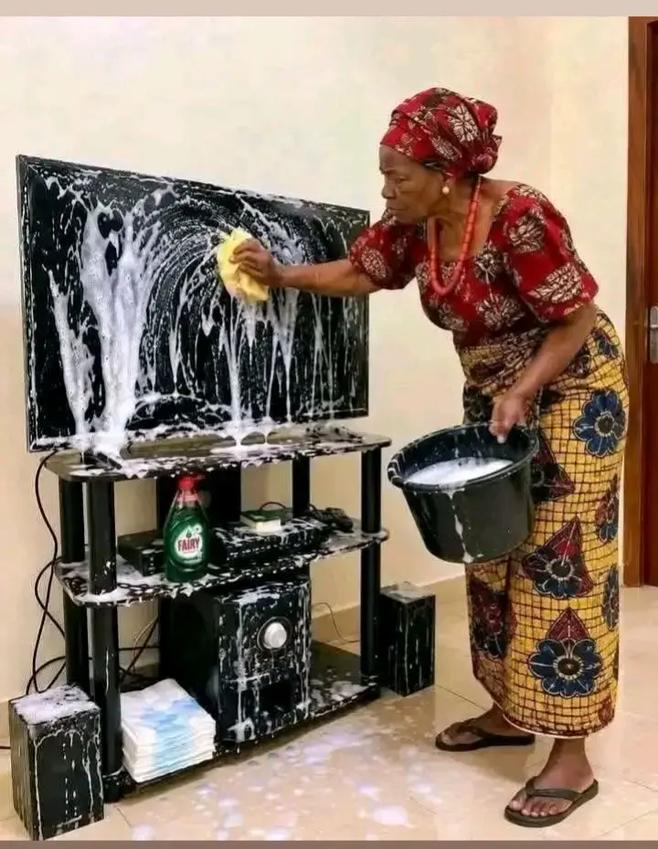 Your mother-in-law came for omugwo and you came back from work and saw her doing this to please you...