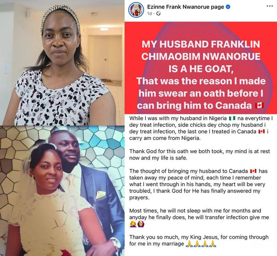 One lady ask her husband to Swear before she go bring him to Cannada. And the mumu man sef swear. Co...