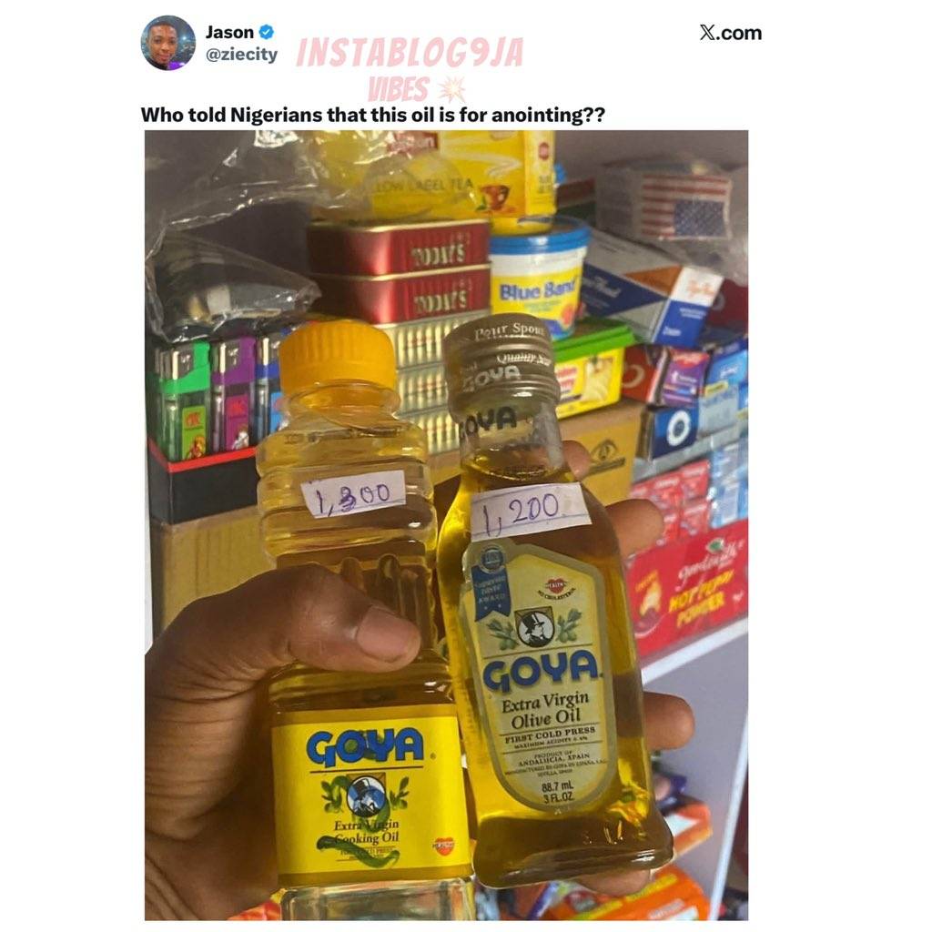 You dare not use this to cook in my house. You won use God oil cook haaa! Who born u.