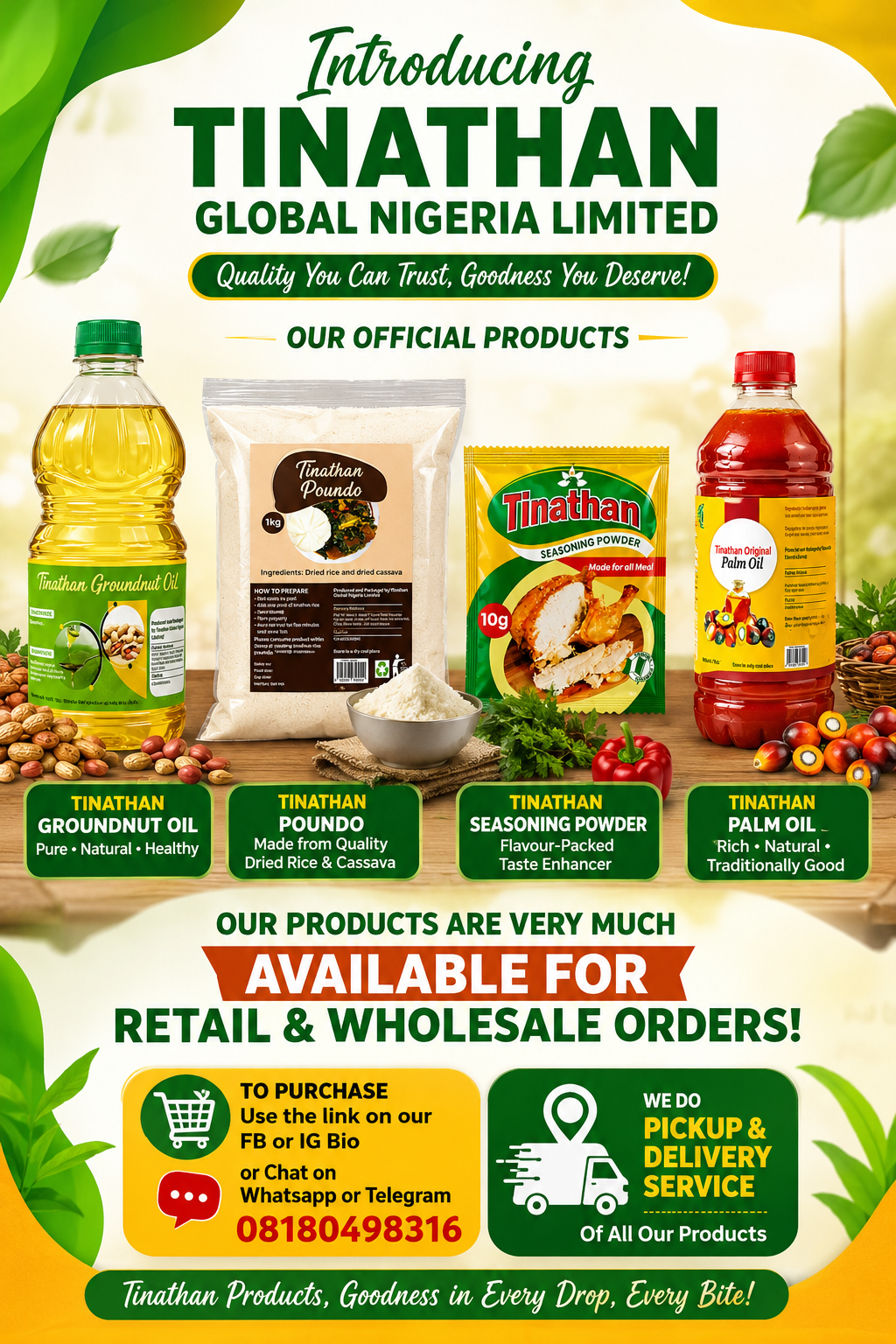 Enjoy 100% natural products.
Order yours and enjoy