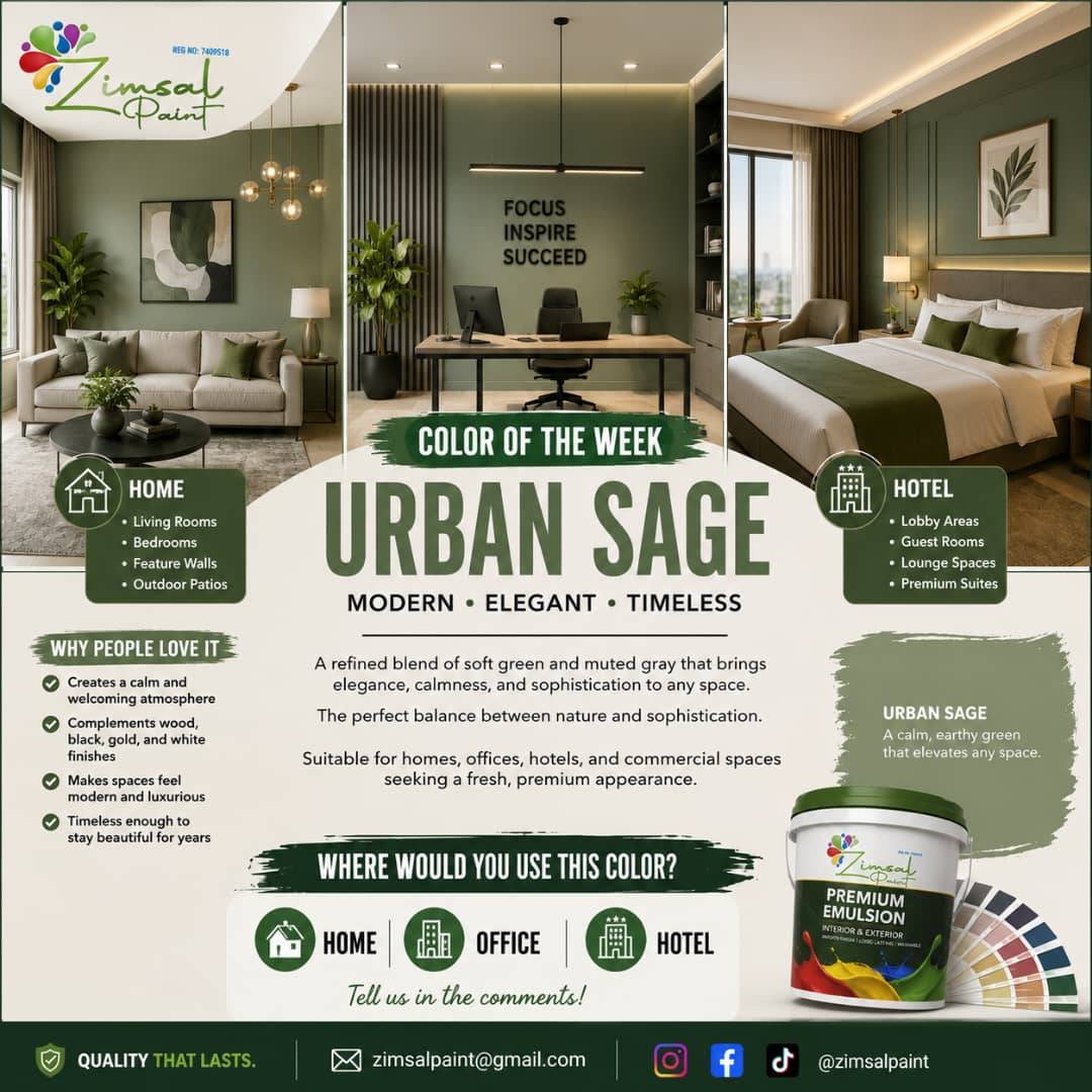Color influences how people feel about a space.
This week's featured color is Urban Sage — a refine...