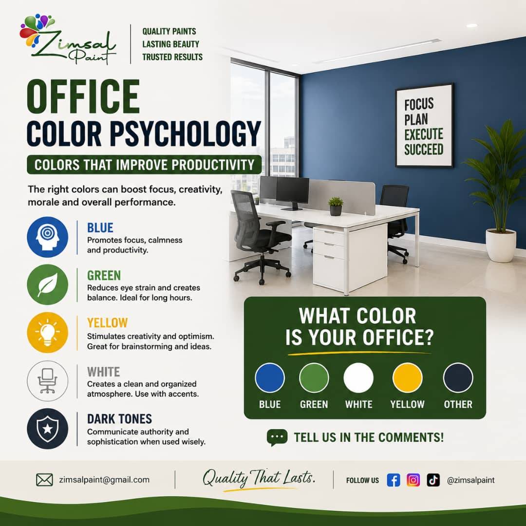 THE COLOR OF YOUR OFFICE MAY BE AFFECTING YOUR PRODUCTIVITY
Most business owners focus on furniture...