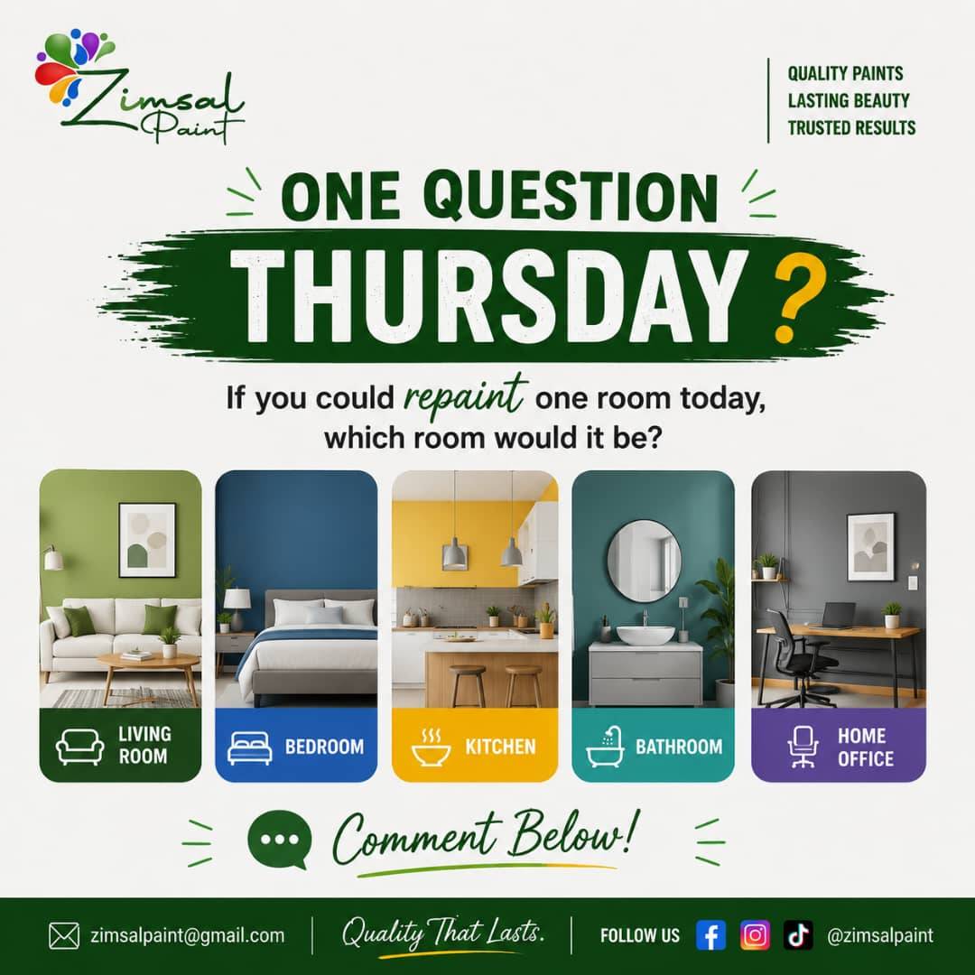 If you could repaint just ONE room in your home today... which room would it be?
Would you refresh y...