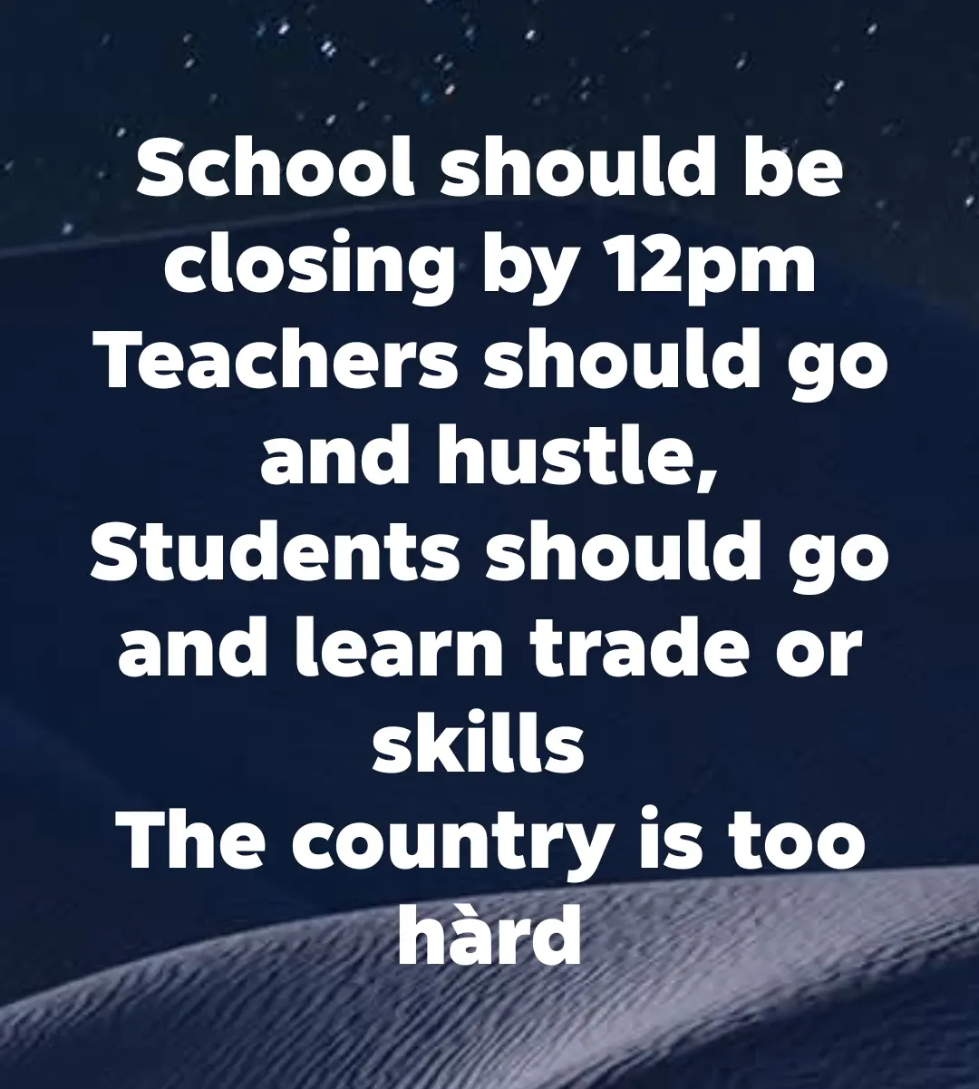 It has gotten to this level in this country