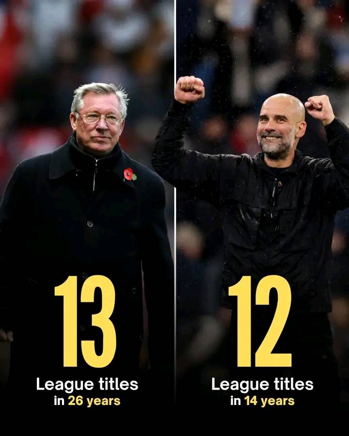 π Pep Guardiola is just ONE LEAGUE TITLE away from matching Sir Alex Ferguson's record across Europ...