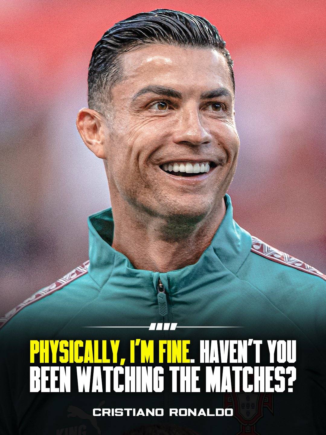 🚨🇵🇹 Cristiano Ronaldo: “I feel very good. Haven’t you been watching the games?”.
“We go to this Wo...