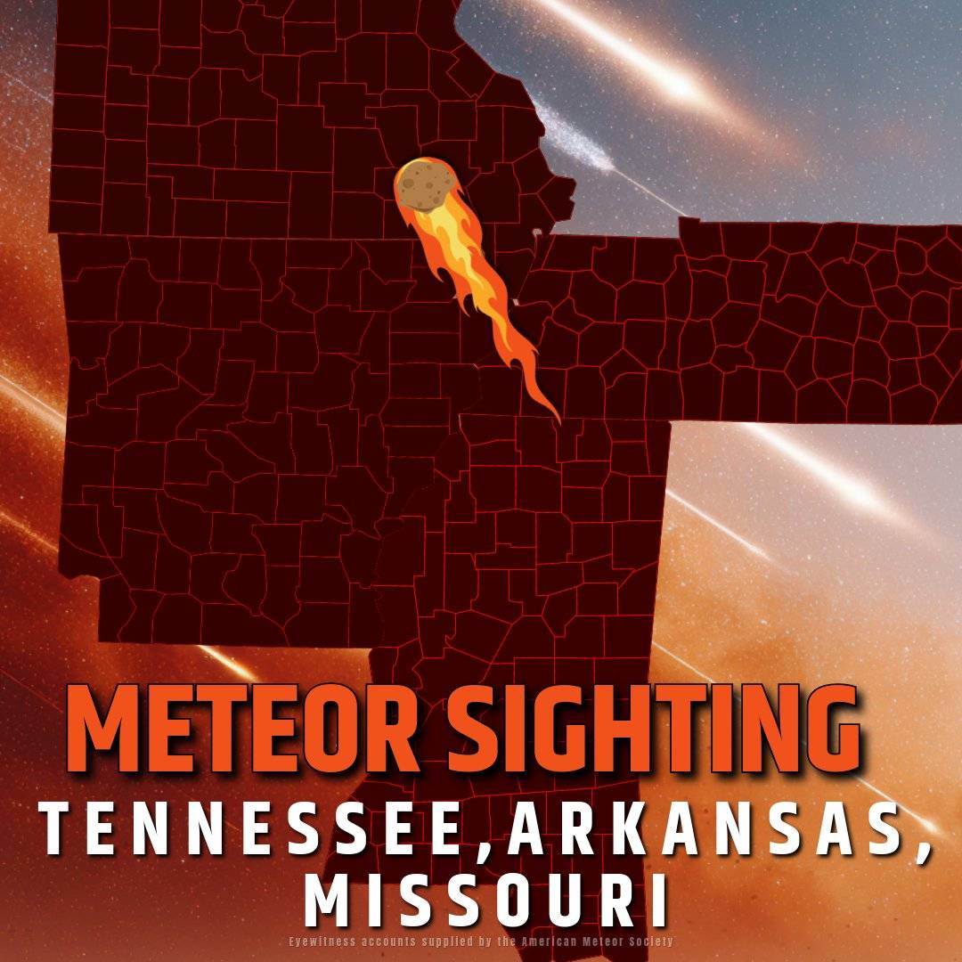 #MeteorSighting: Eyewitnesses in several U.S. states across the southeast reported a bright fireball...