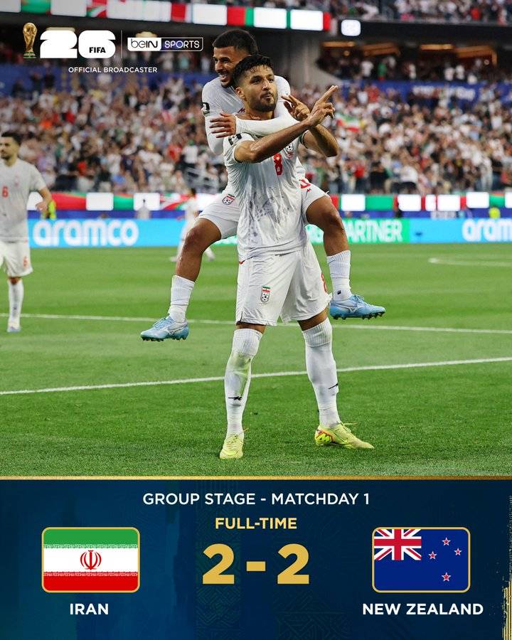 ๐จ๐ฎ๐ท๐ณ๐ฟ FULL TIME: Iran and New Zealand share the points in a thrilling 2-2 draw at the FIFA World Cu...