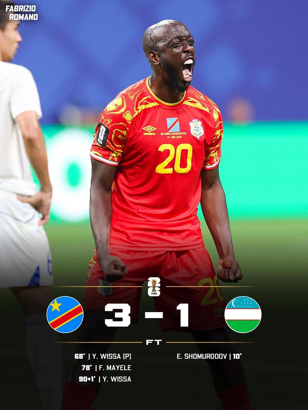 ๐จ๐ฉ๐จ๐ฉ๐ฃ๐ฃ WHAT A WIN FOR DR CONGO!!! HISTORICAL DAY!!! DR CONGO ARE QUALIFIED FOR WORLD CUP KNOCKOUT...