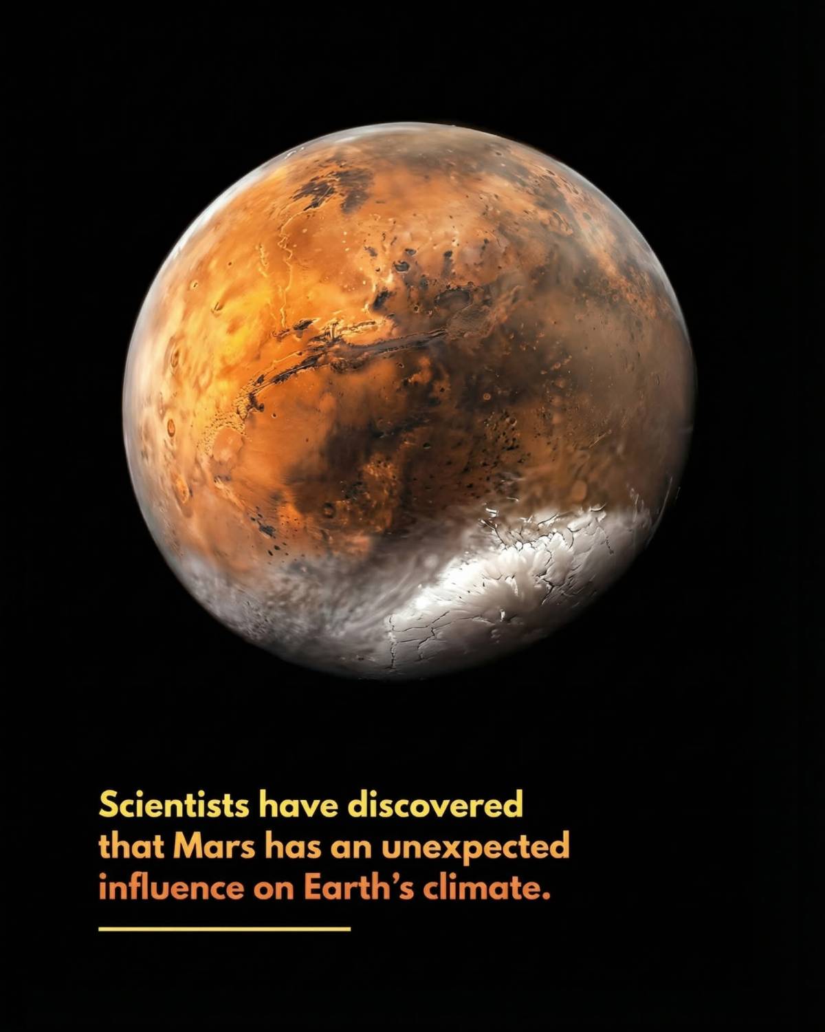 Scientists just discovered that Earth's climate cycle is shaped by Mars.

Mars may be only a fractio...