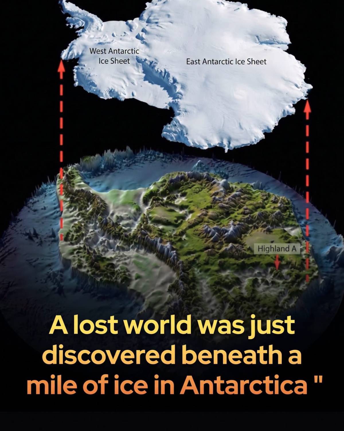 Scientists have discovered a massive, intact 34-million-year-old landscape preserved beneath the Eas...
