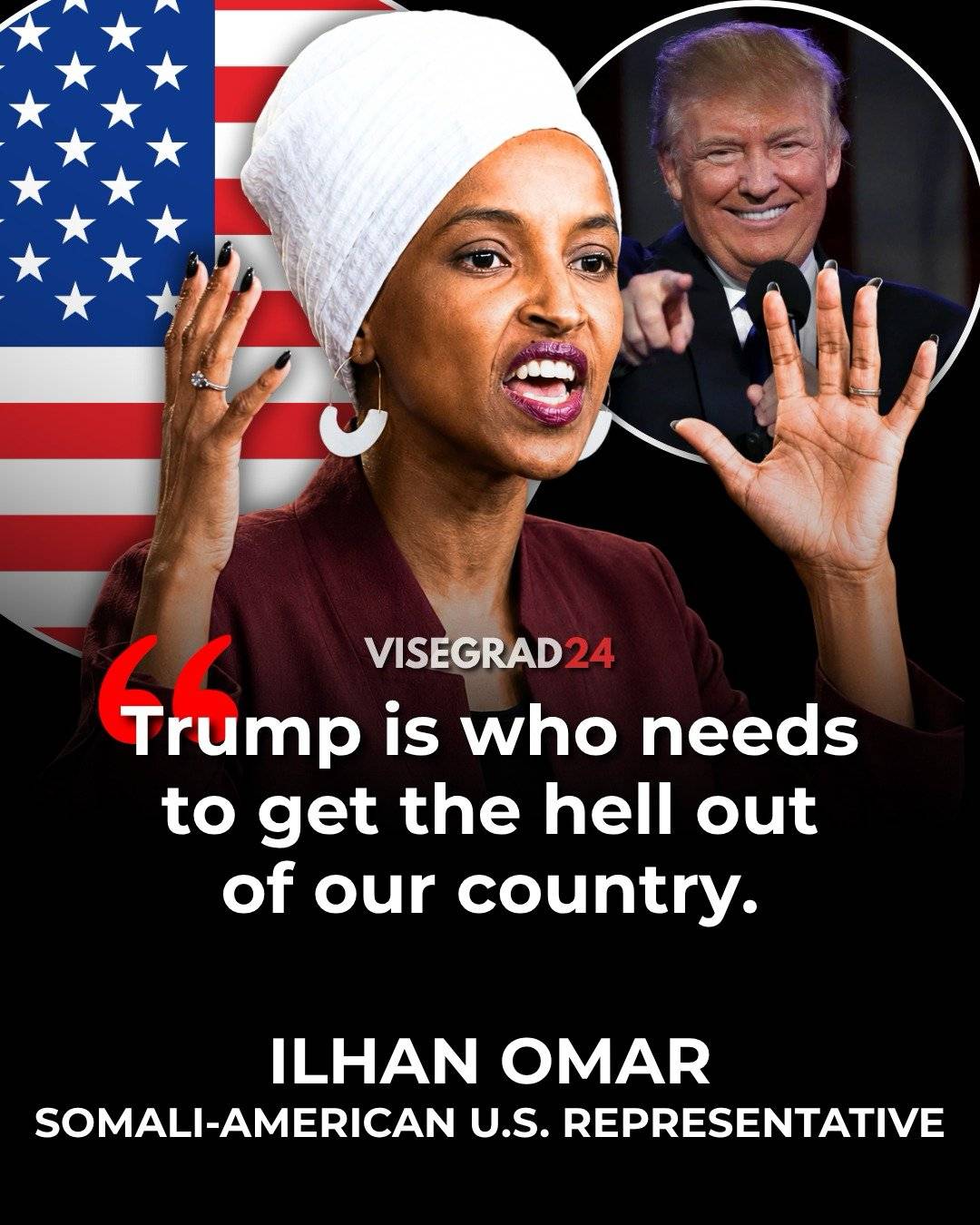 President Donald Trump told the White House Correspondents' Dinner that Somali American Rep. Ilhan O...