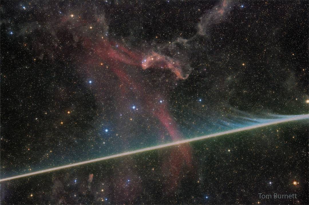 What's happening to this meteor? This bright meteor streak appeared and disappeared quickly during a...