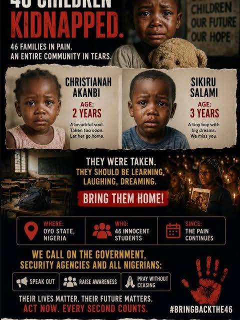 ๐ด 46 DAYS. AND COUNTING.
46 days ago, children went to school in Oyo State, Nigeria. They carried...