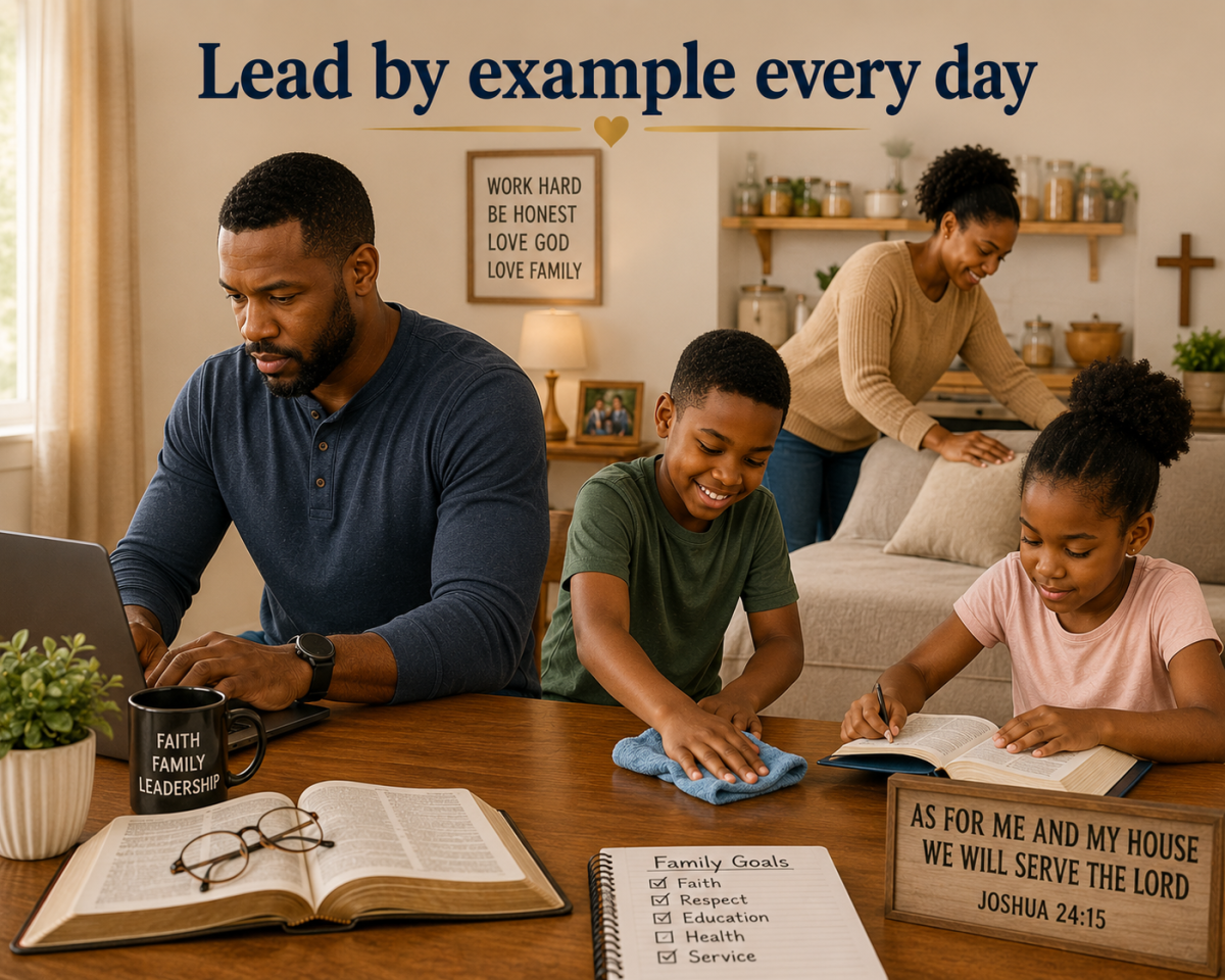 Lead By Example Every Day
The most powerful leadership tool is example. Children and wives watch act...