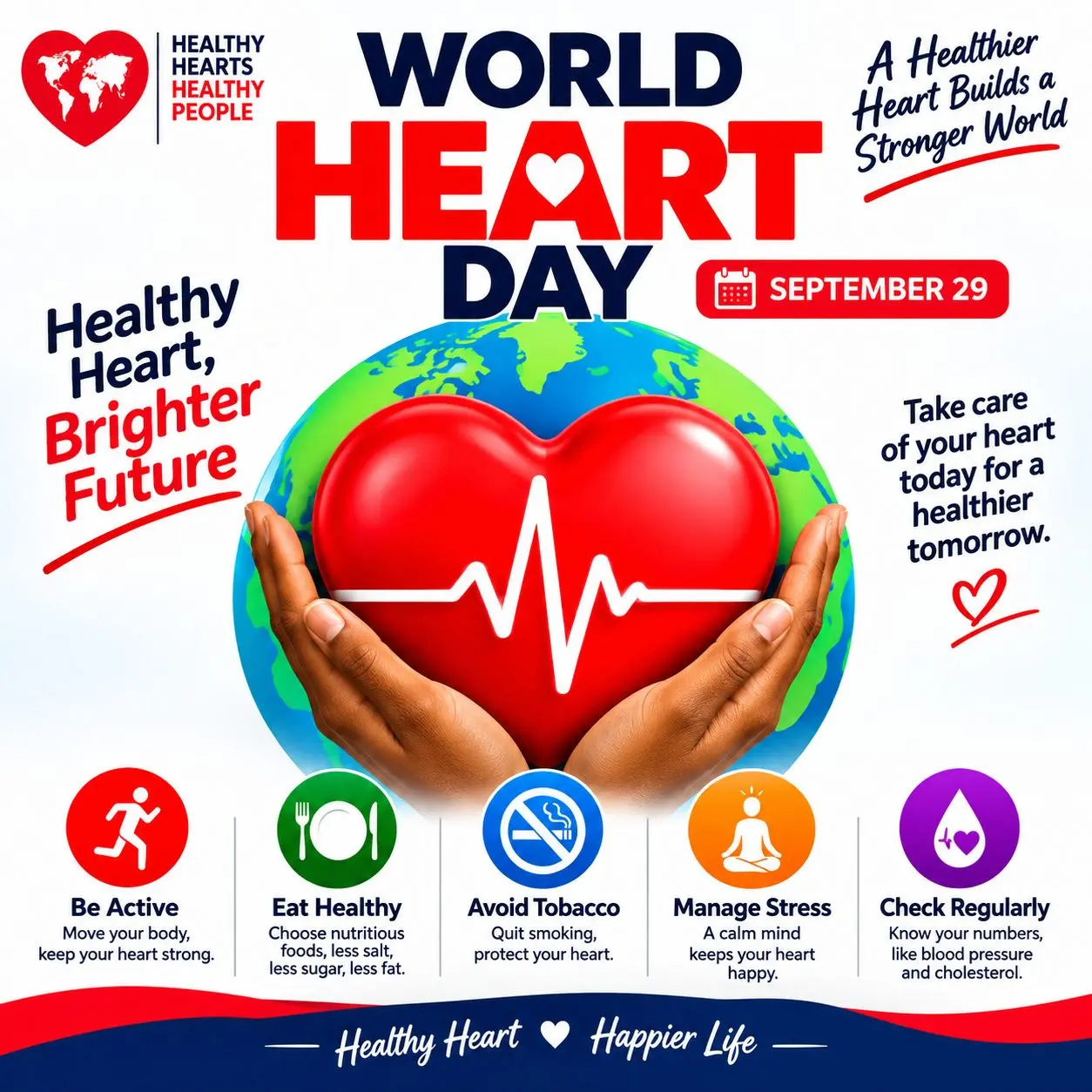 Good morning to you all.
Today is the world's heart day
Take good care of your heart.