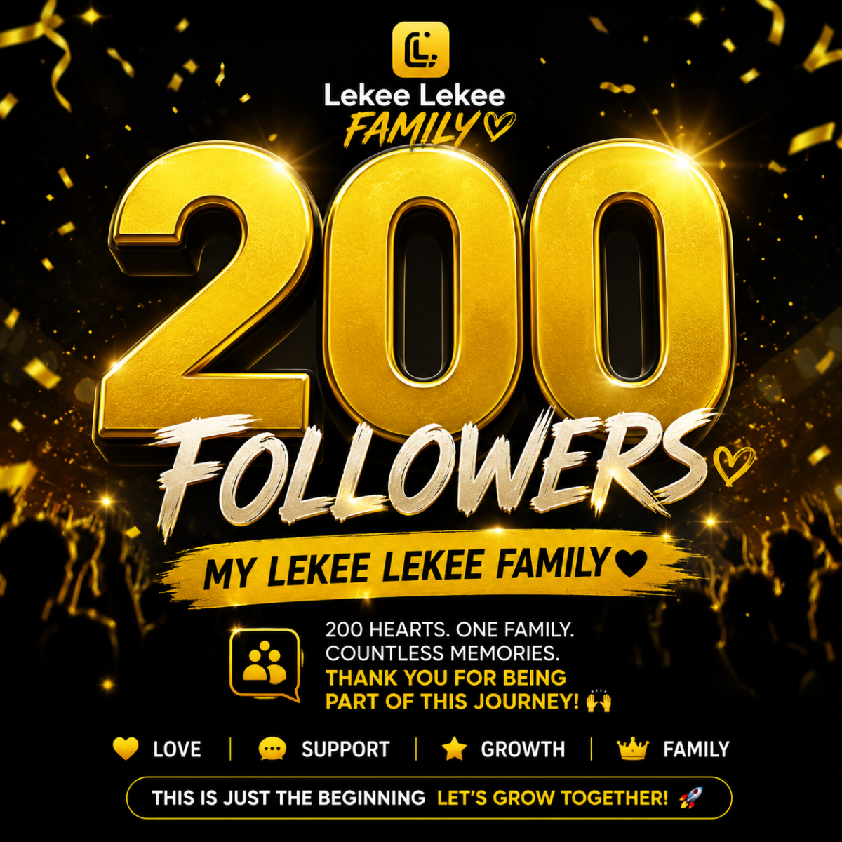Thank you for the 200 followers... Let's keep winning...