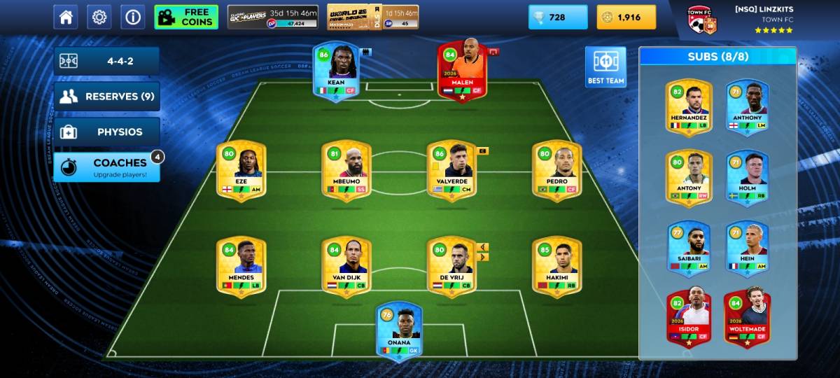My starting eleven in dream league soccer...
I can help you build an unbeatable team... โ๐พ