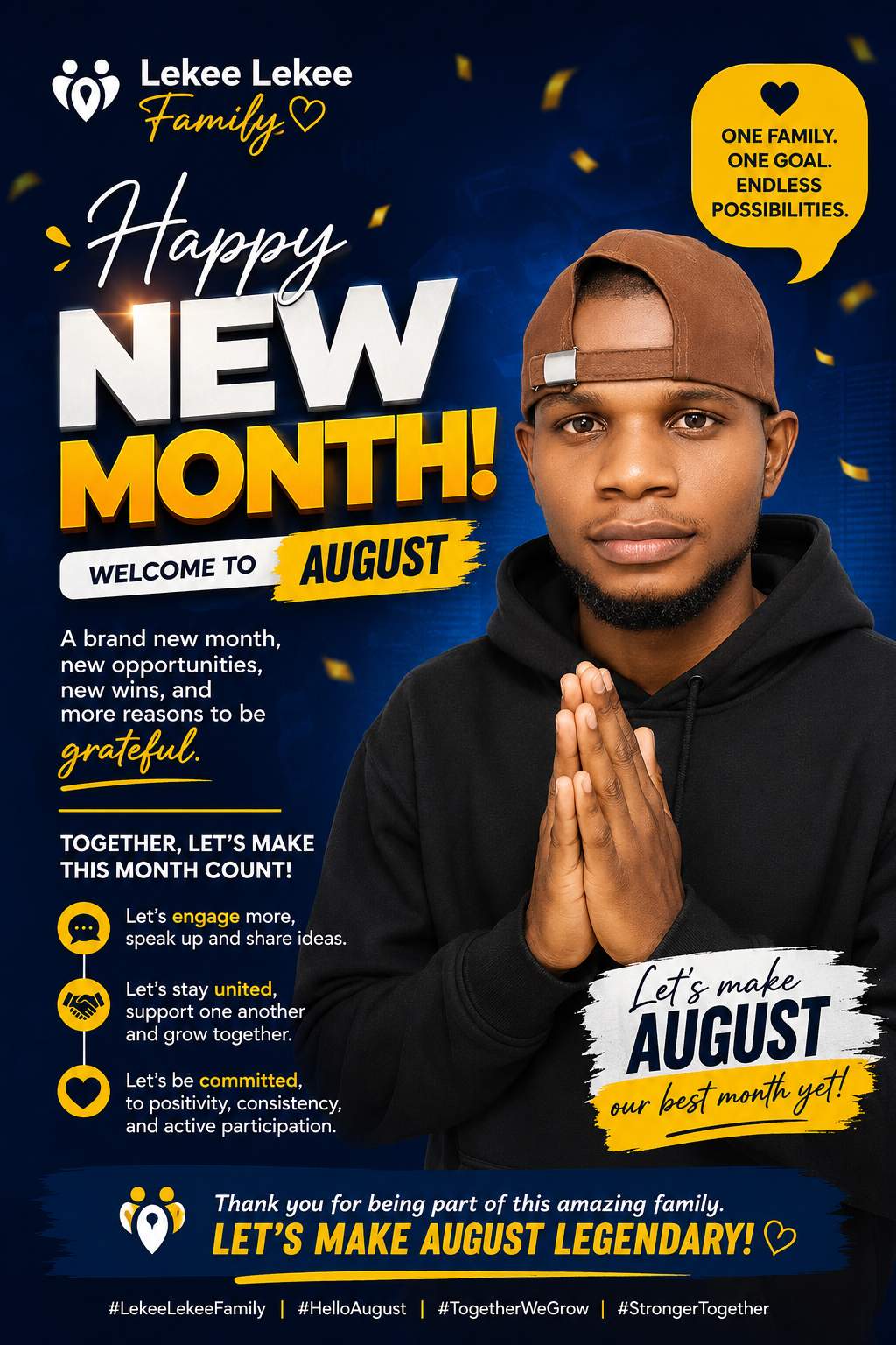 Happy new month lekee family... This month will favour us all...
More strength for commitment and...
