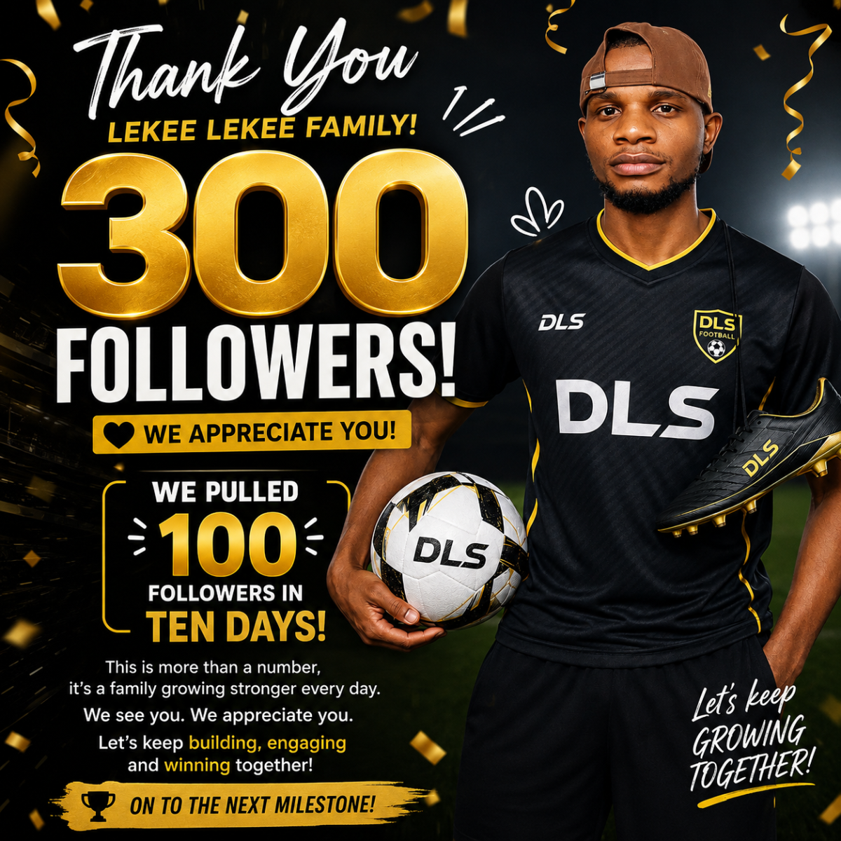 Thanks for the 300 followers... We pull 100 followers in ten Days... Lekee Lekee family the future i...