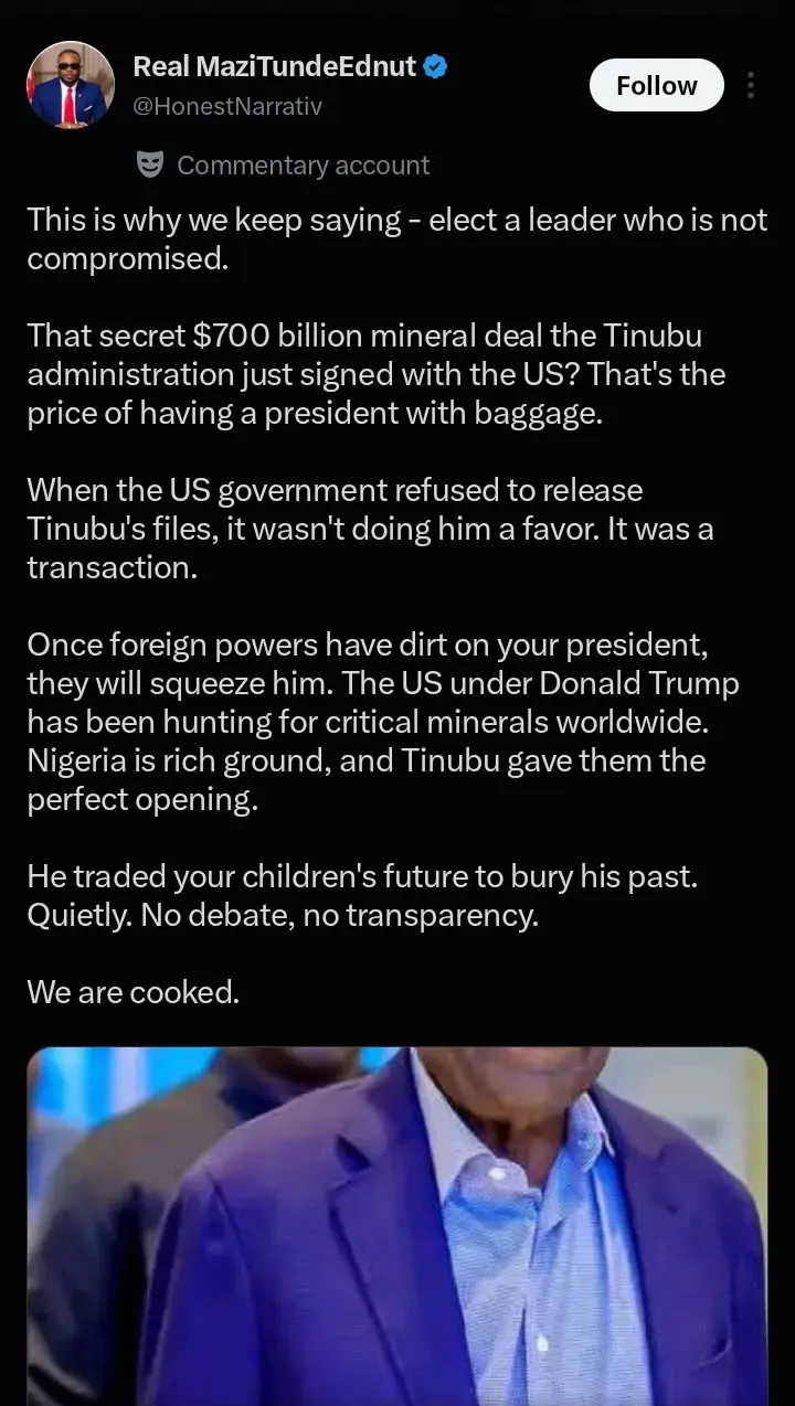 I once said it here that instead for tinubu to allow his criminal files be released, he doesn't mind...