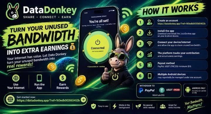 A new passive income app to keep an eye on!
Data Donkey โ a new app that lets you earn by sharing y...