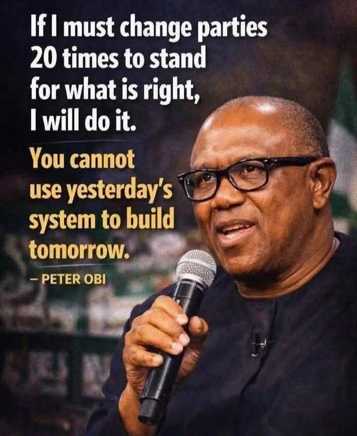 You have to respect Peter Obi more.
PO plays APC.
Plays ADC.
PO plays even his core people.
P...