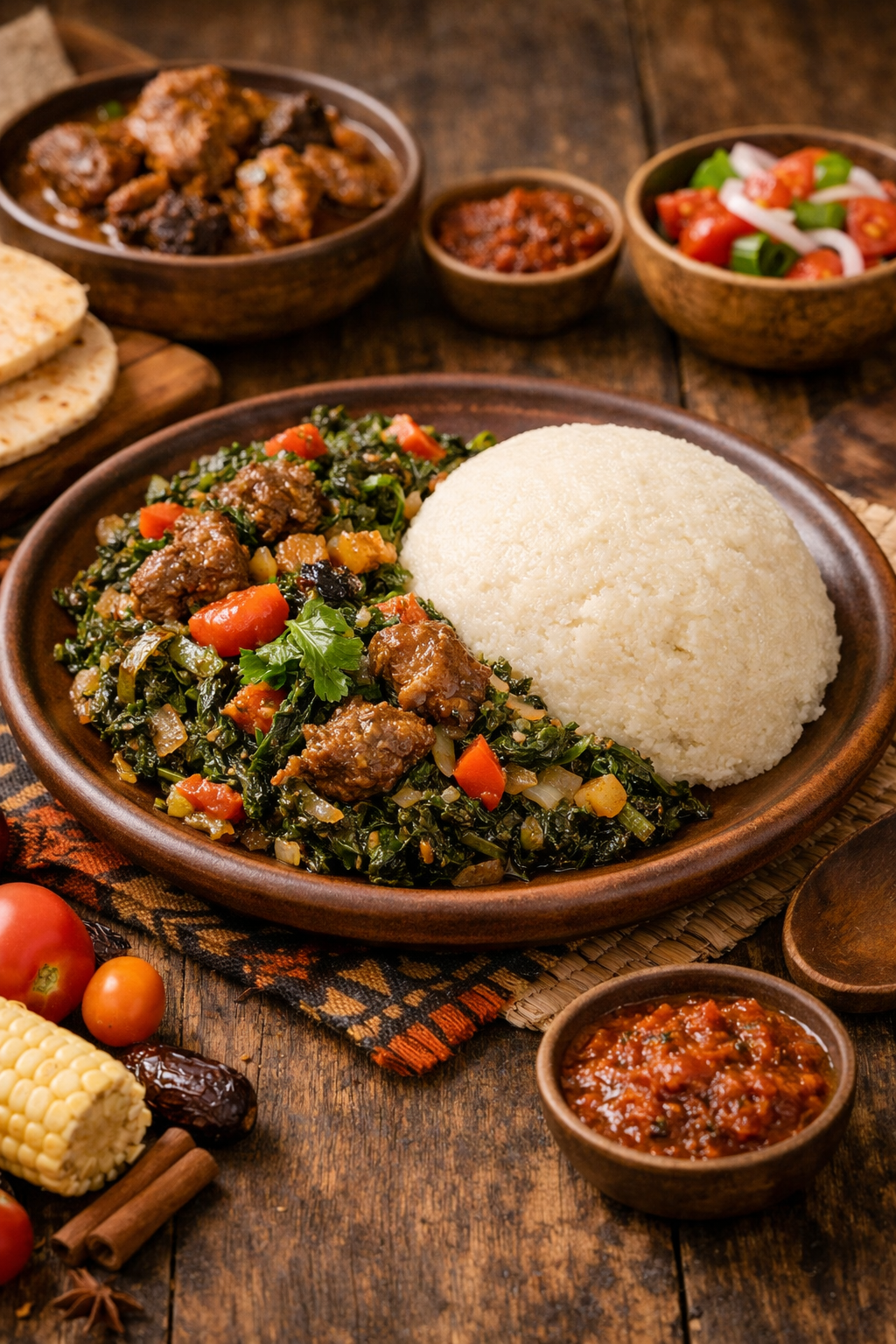 A Beloved East African Delicacy. Simple, Hearty, and full of Flavor.
Ugali with Sukuma Wiki. ๐คค๐...