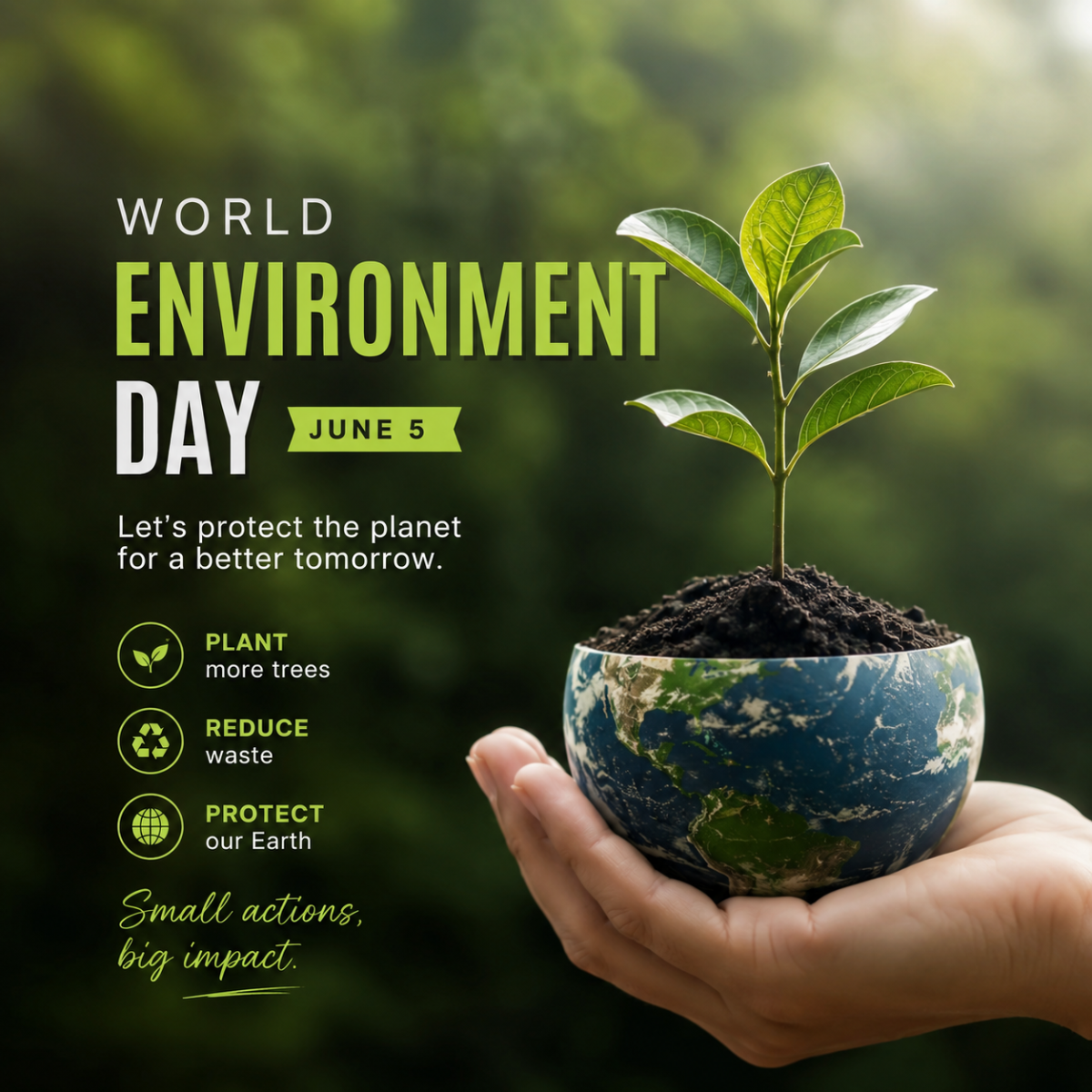 ๐ Every small action counts. This World Environment Day, let's plant hope, reduce waste, and protec...