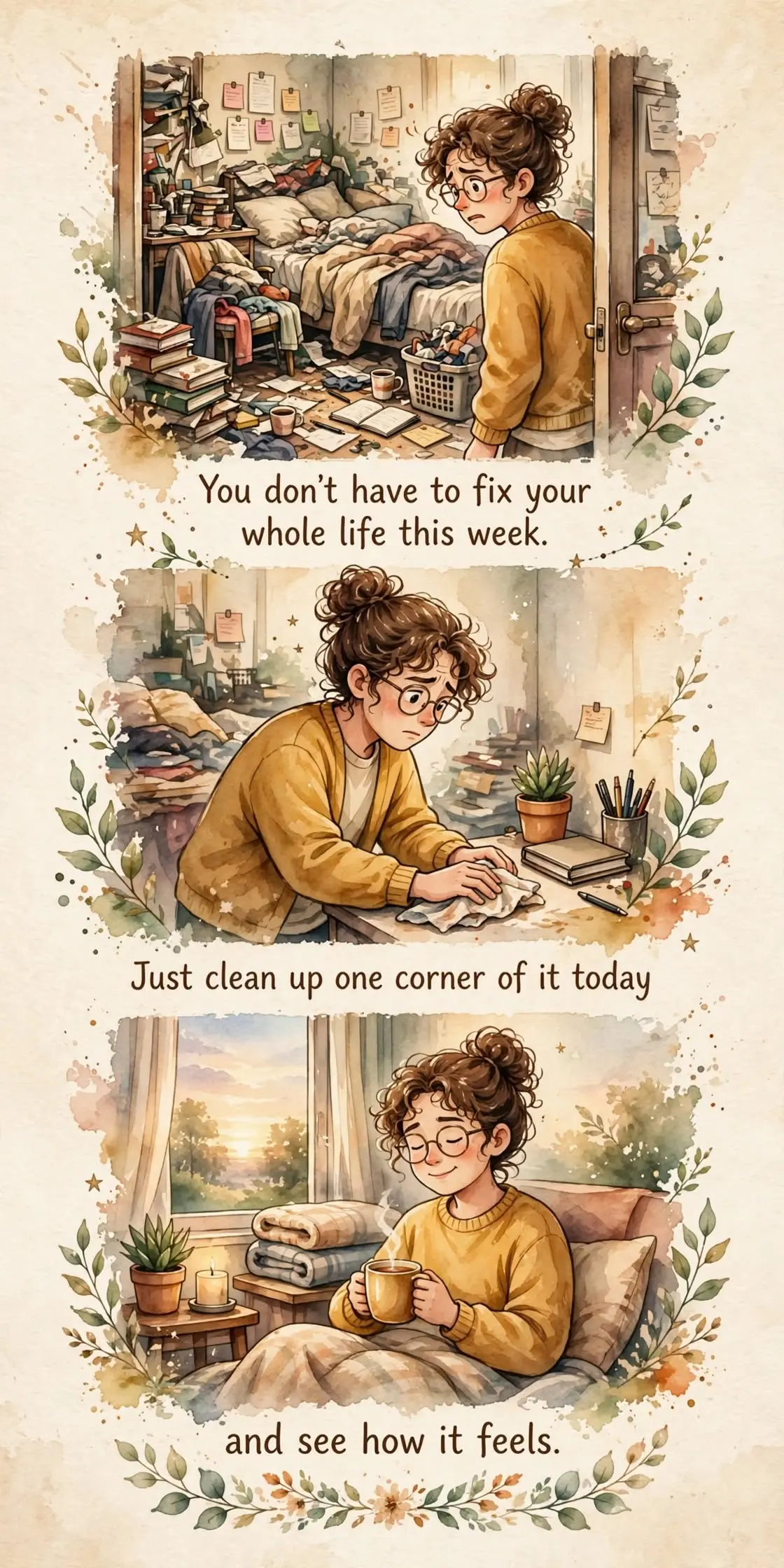 You don't have to fix your whole life this week. Just clean up one corner of it today and see how it...