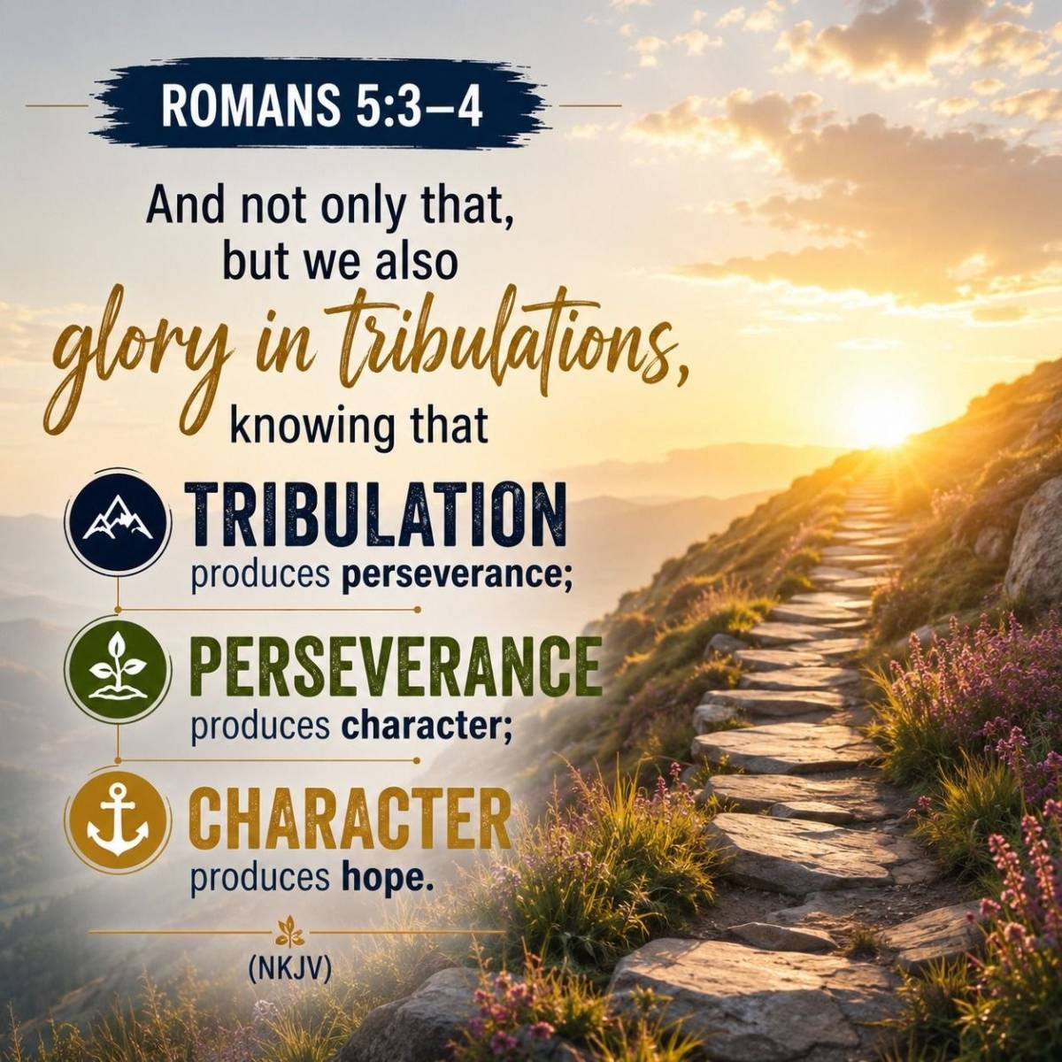 Tribulation Produces Perseverance
The sequence Paul presents is a chain of spiritual development: t...