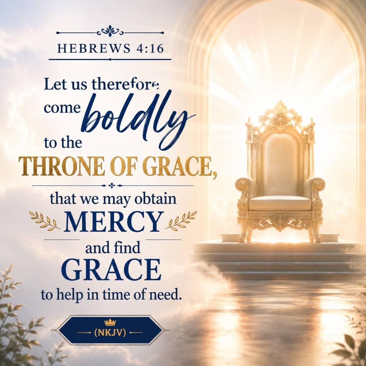 Come Boldly to the Throne of Grace
The writer anticipates that need will come. Not perhaps, not pos...