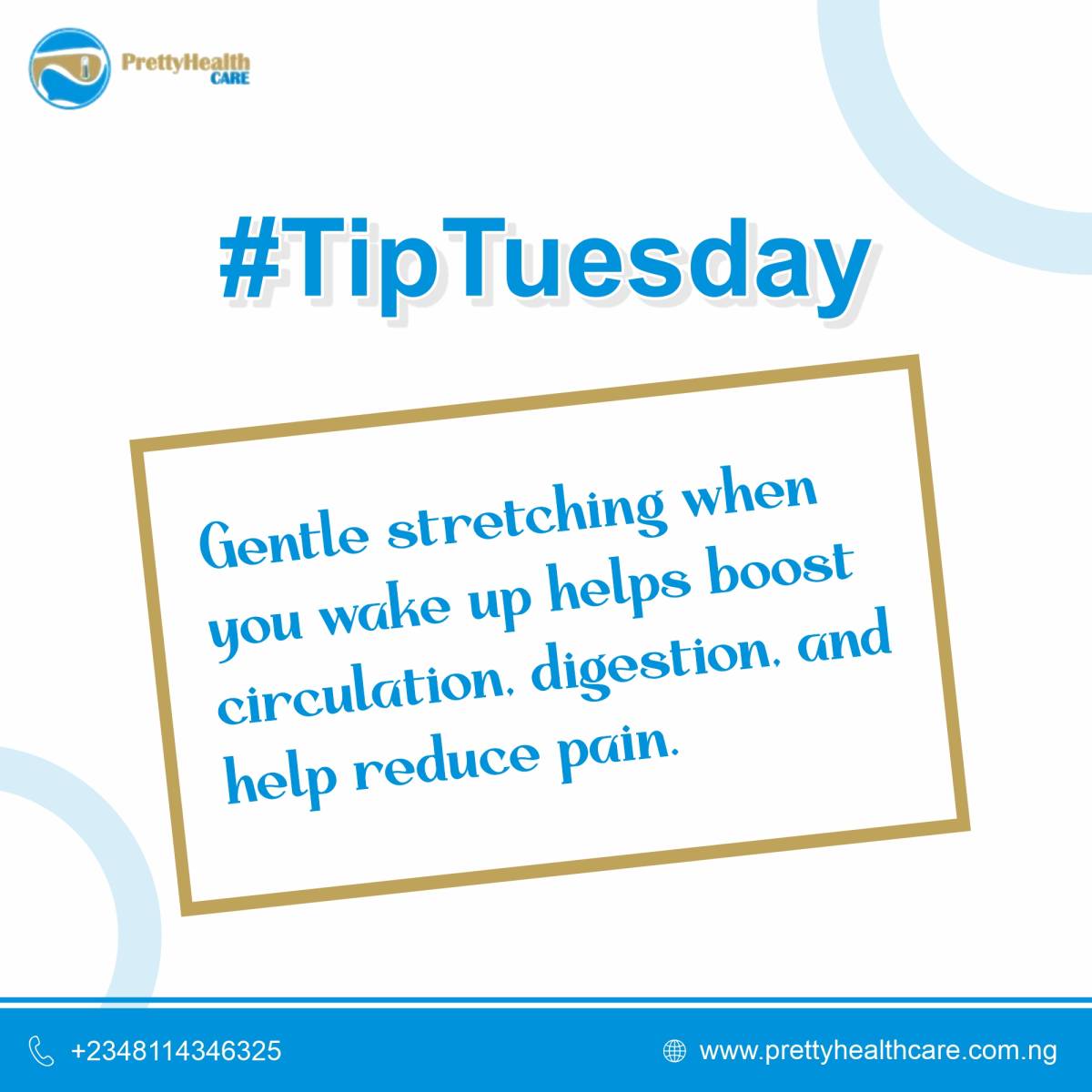 #TipTuesday Healthy Stretching
Learn More: https://prettyhealthcare.com.ng/blog/