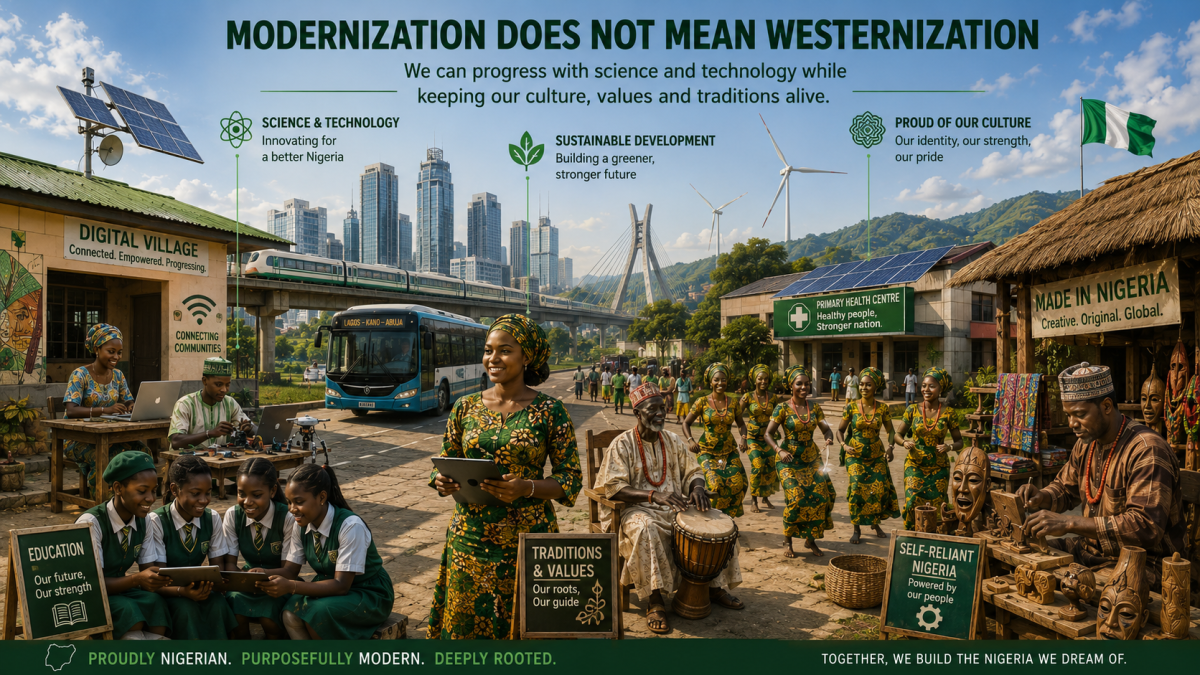 Modernization does not mean westernization. people, place, country can be modernization with keep th...