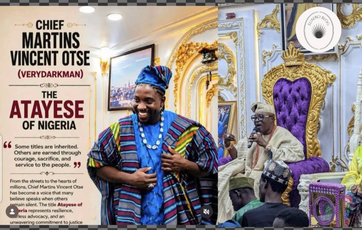 Congratulations ๐..
ATAYESE OF NIGERIA is now #verydarkman
Verydarkman has been honoured with roya...