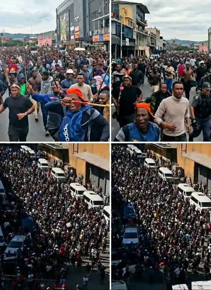 This are South Africans in their numbers protesting that other Africans living in South Africa shoul...