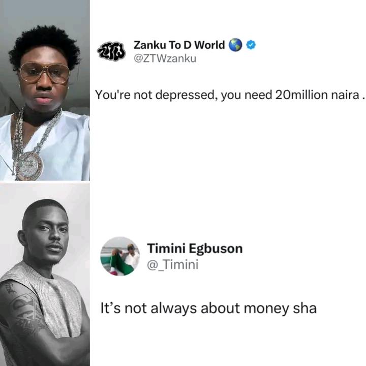 Actor, timini, comes for singer zlatan for saying m0ney cures depression