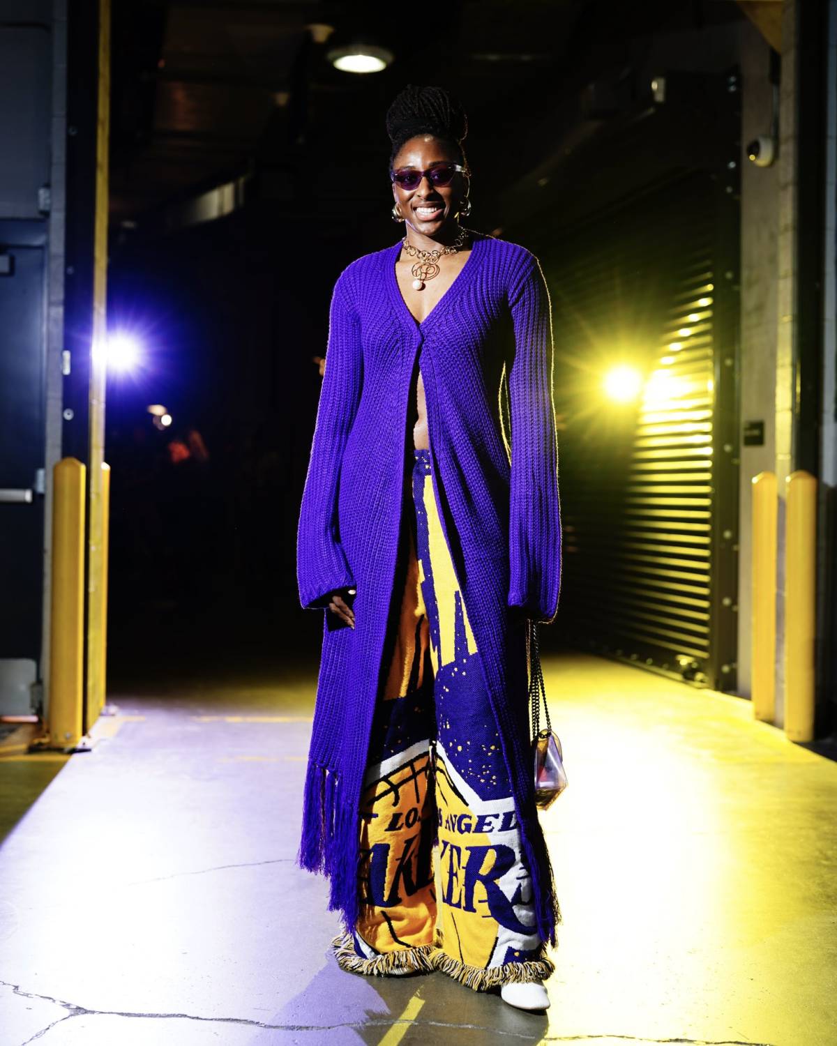 Nigerian American star Nneka Ogwumike was representing purple and yellow in her return debut with th...