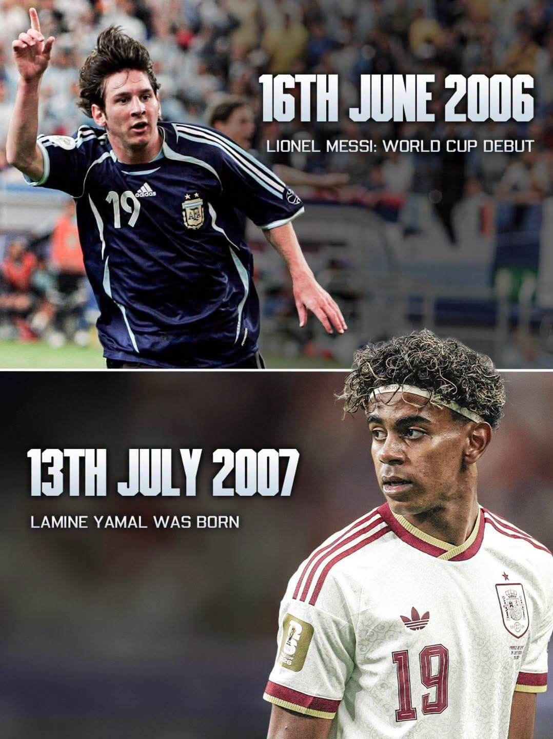 π When Leo Messi made his official World Cup debut for Argentina, Lamine Yamal π°ππ¬π§βπ ππ―ππ§ ππ¨π«π§ ππ...