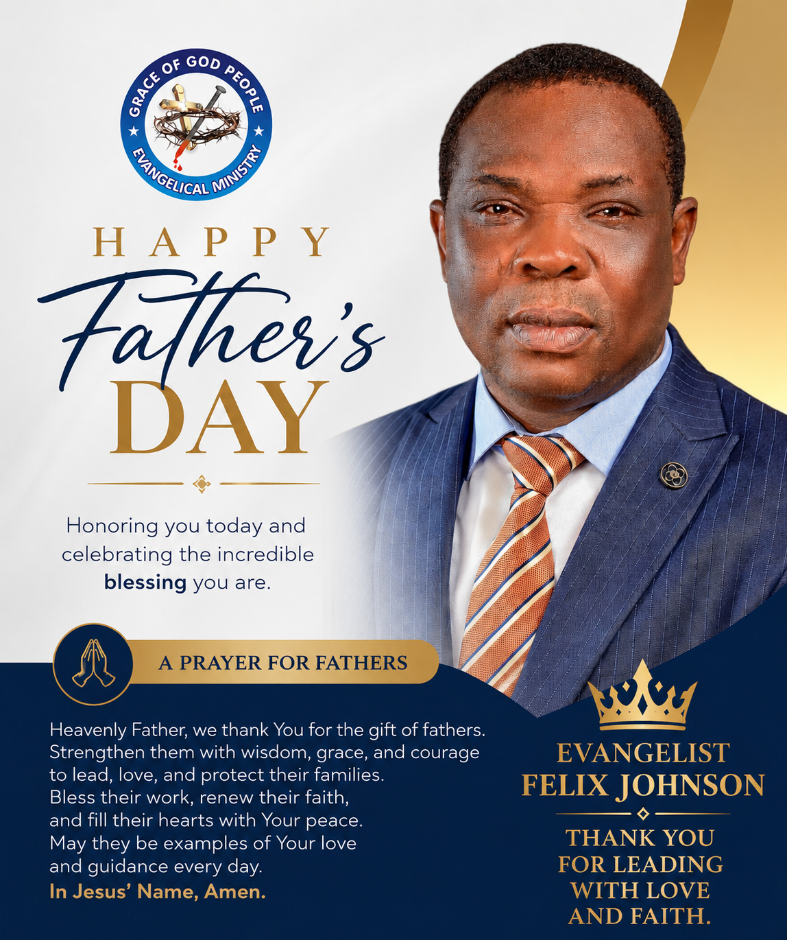 Happy Father's Day! May God bless every father with divine wisdom, strength, good health, and overfl...