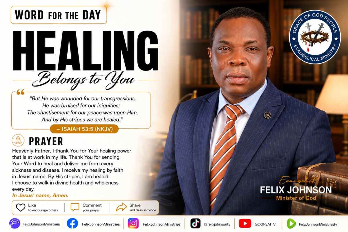 Don't let your situation speak louder than God's Word. Healing is your covenant in Christ. Believe,...