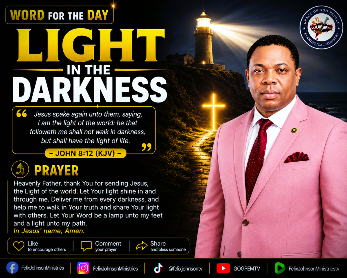 Jesus is the Light that shines through every darkness. Follow Him, and you will never walk in darkne...